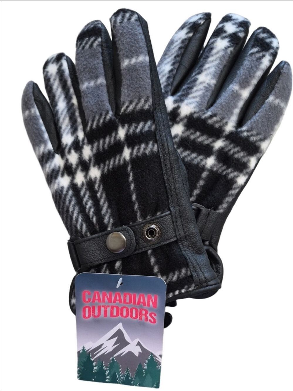 Watson Gloves Canadian Outdoors Plaid Fleece 3M Thinsulate Leather Drivers